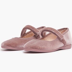 CHILDRENCHIC Velvet Mary Jane Flats in Dusty Rose Baby size us 6 EU22